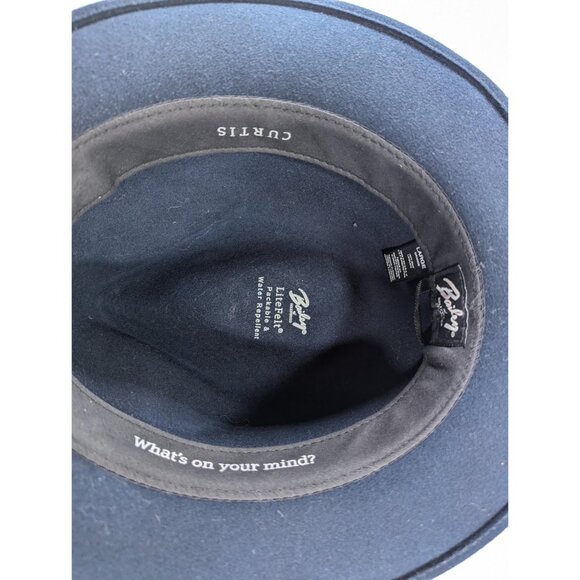 Bailey of Hollywood CURTIS Large 60 cm Navy Blue LiteFelt fedora made in USA, - Picture 6 of 10